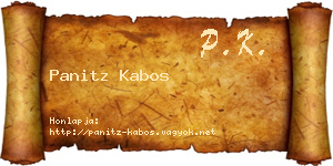 Panitz Kabos névjegykártya